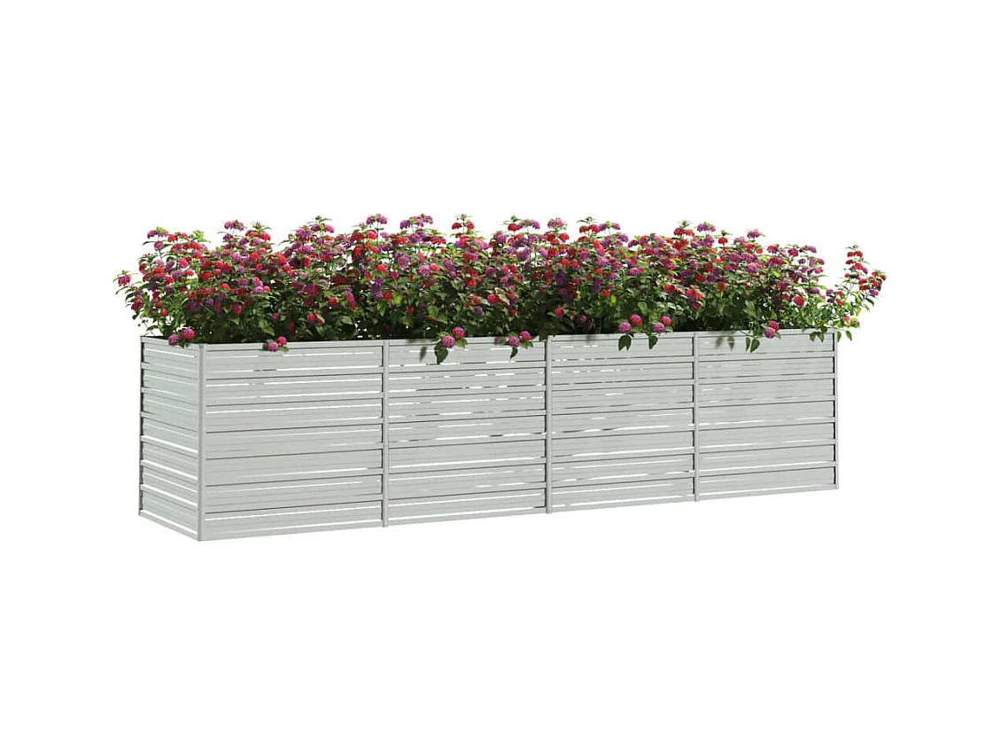 Verhoogd tuinbed 320x80x77 cm Gegalvaniseerd staal Zilver