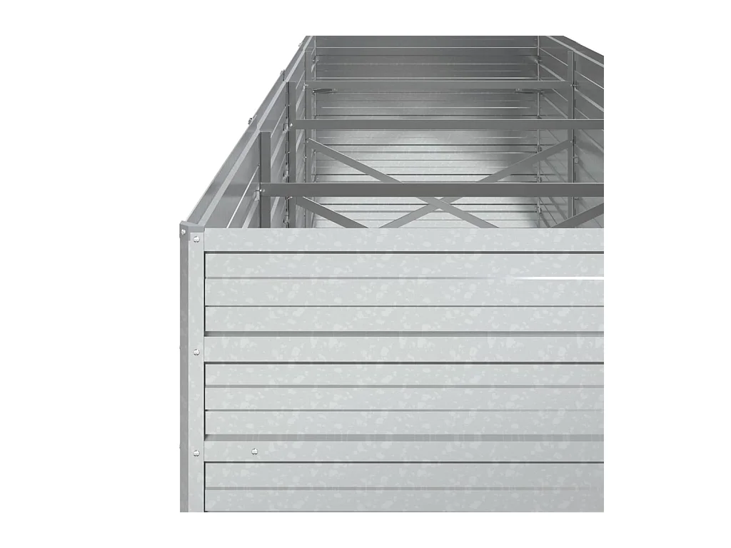 Verhoogd tuinbed 320x80x77 cm Gegalvaniseerd staal Zilver