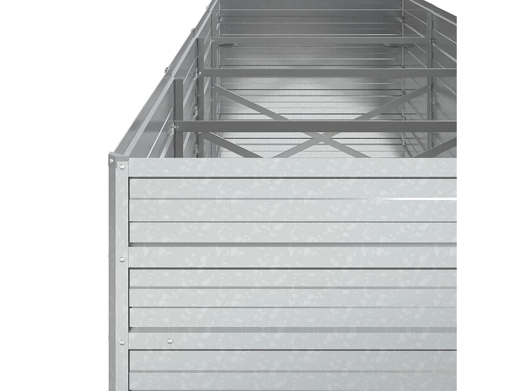 Lit surélevé de jardin 320x80x77 cm Acier galvanisé Argenté