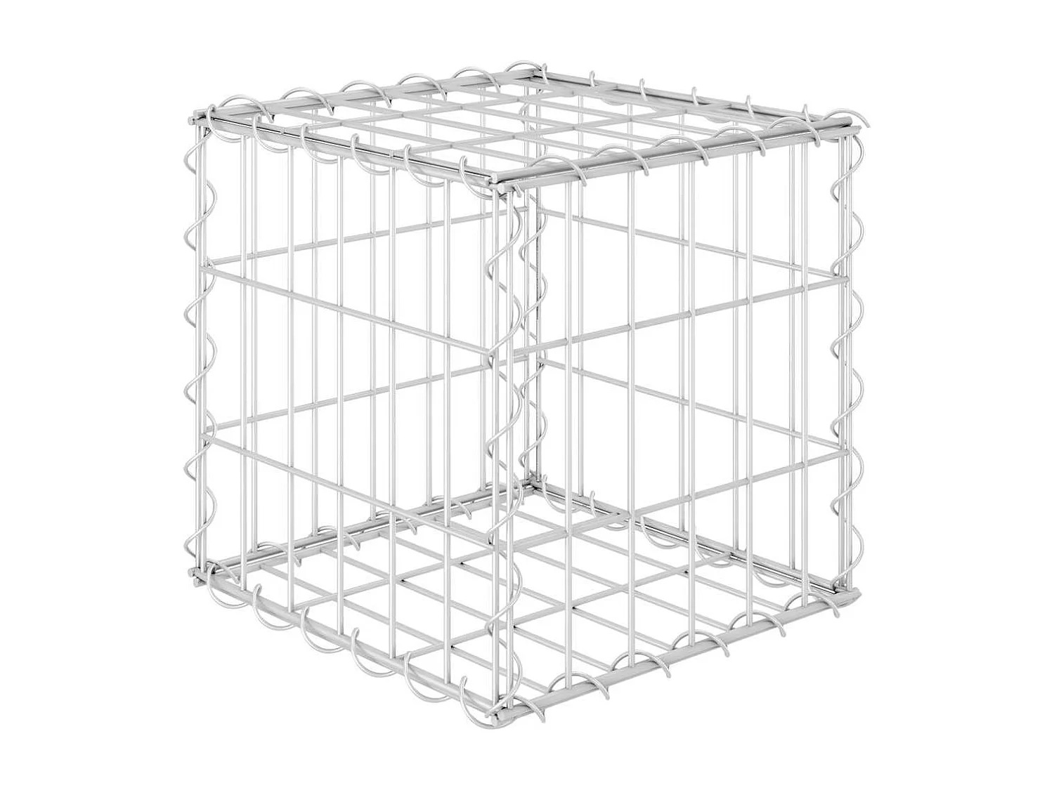 Lit surélevé cube à gabion Fil d'acier 30x30x30 cm