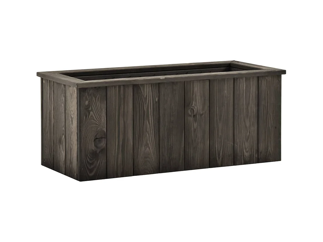 Lit surélevé Gris foncé 74x32x30 cm Bois de pin massif