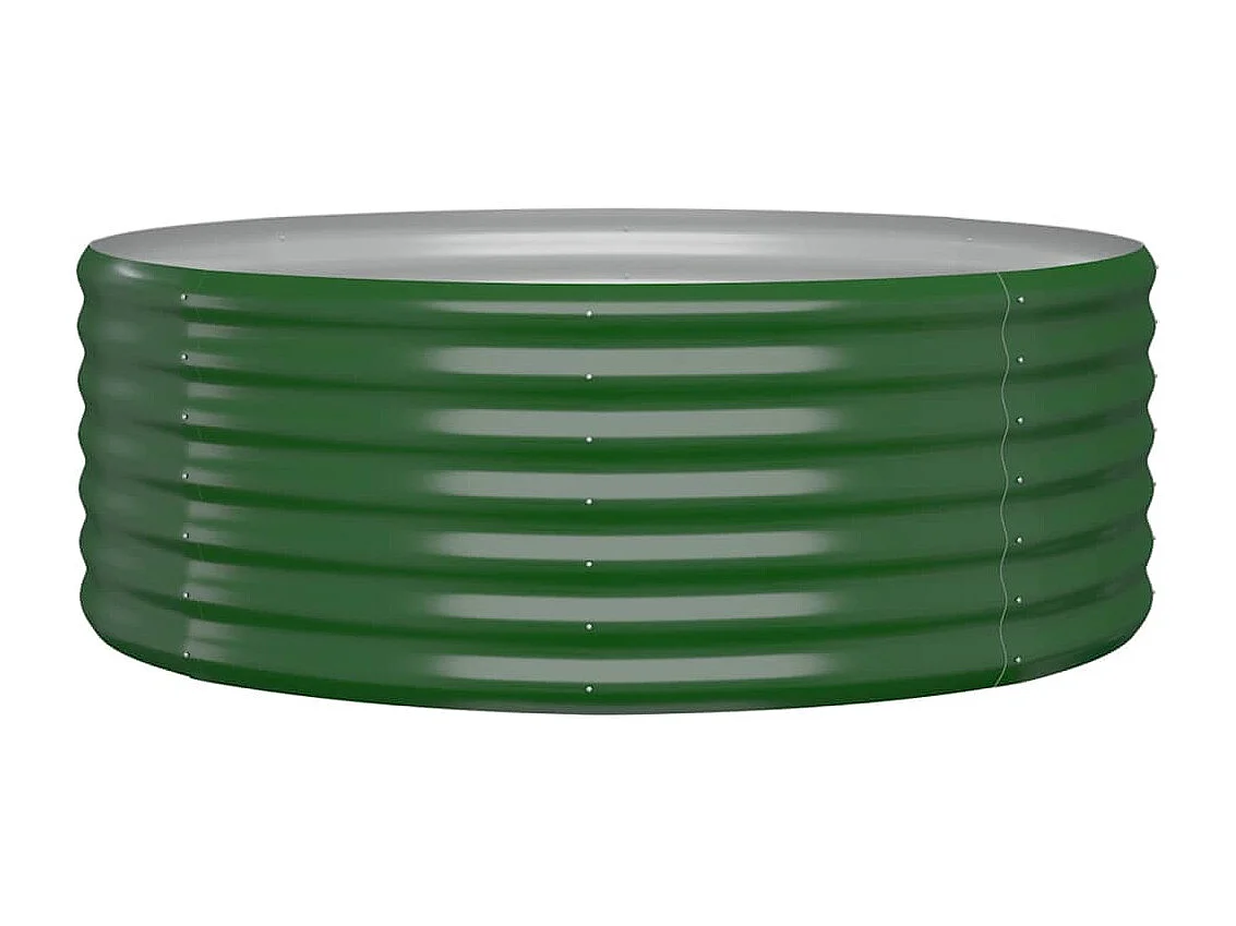 Lit surélevé de jardin Acier enduit de poudre 100x100x36cm Vert