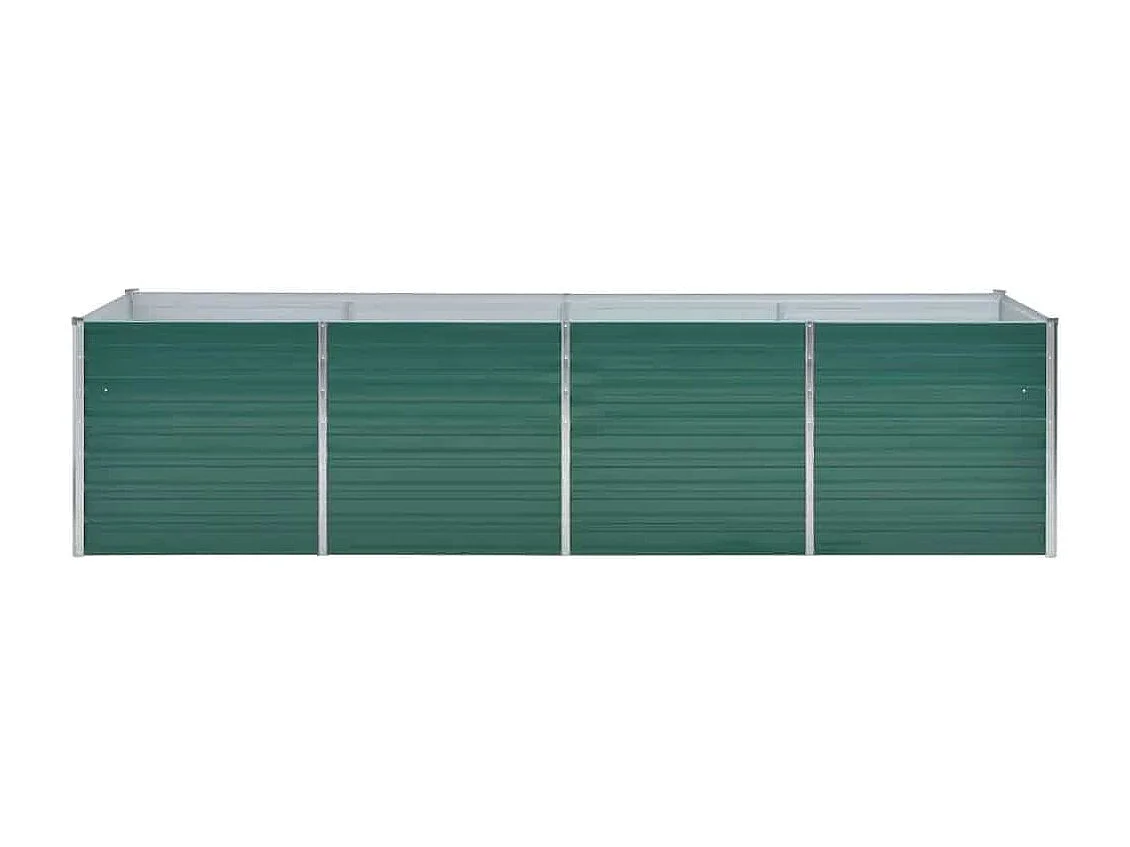 Lit surélevé de jardin Acier galvanisé 320x80x77 cm Vert