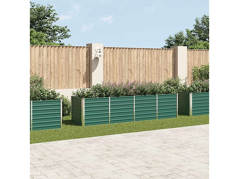 Verhoogd tuinbed Gegalvaniseerd staal 320x80x77 cm Groen