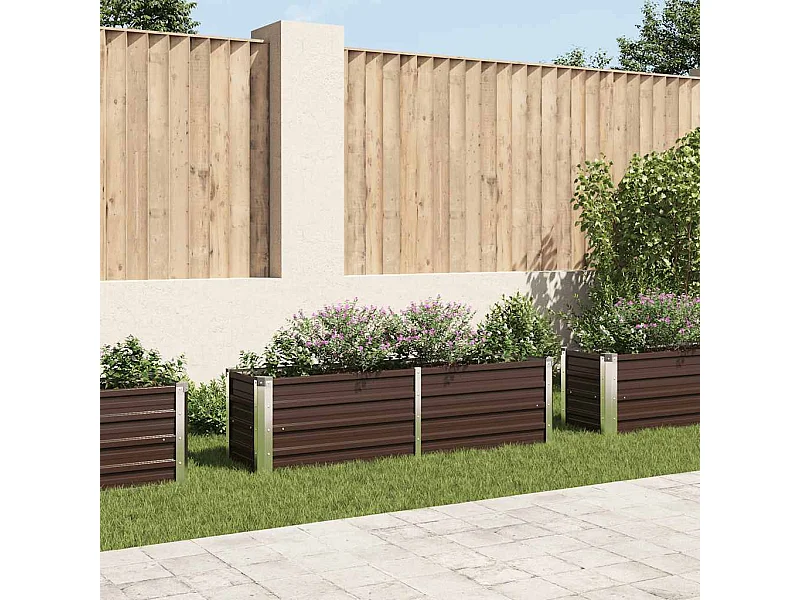 Lit surélevé de jardin Marron 160x40x45 cm Acier galvanisé