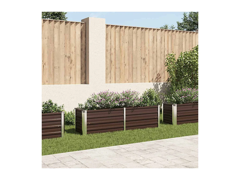 Lit surélevé de jardin Marron 160x40x45 cm Acier galvanisé