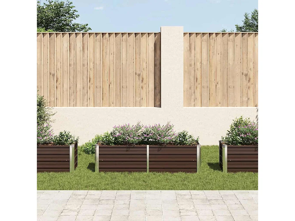 Lit surélevé de jardin Marron 160x40x45 cm Acier galvanisé