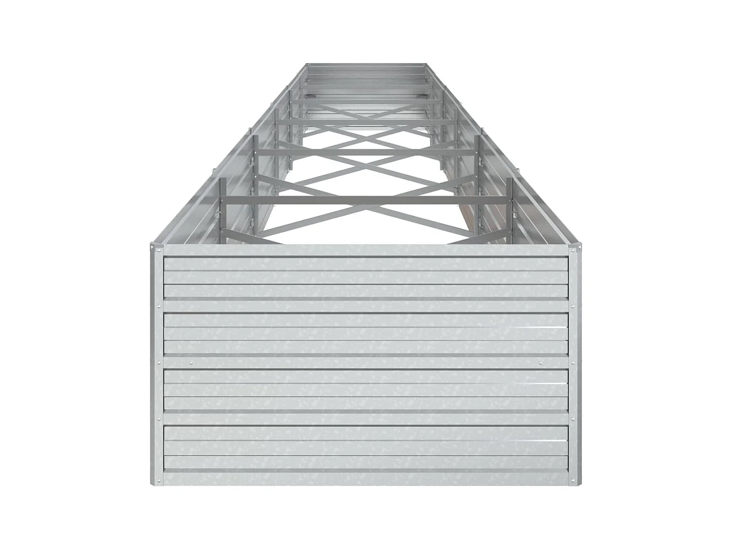 Letto da giardino rialzato 600x80x45 cm Acciaio zincato Argento