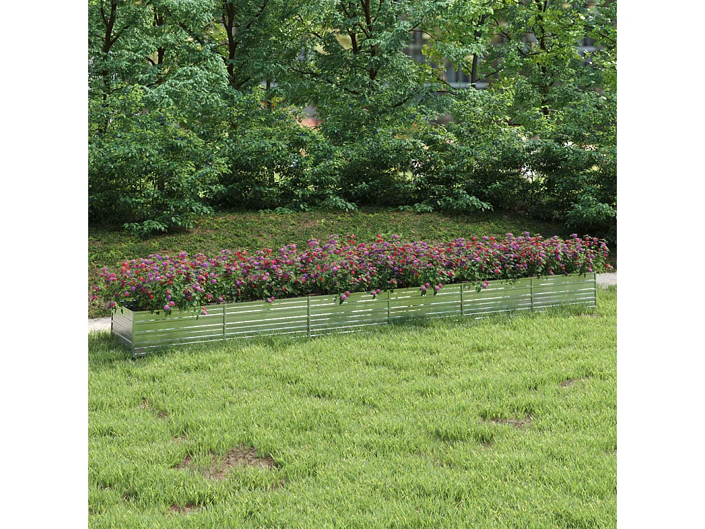 Lit surélevé de jardin 600x80x45 cm Acier galvanisé Argenté