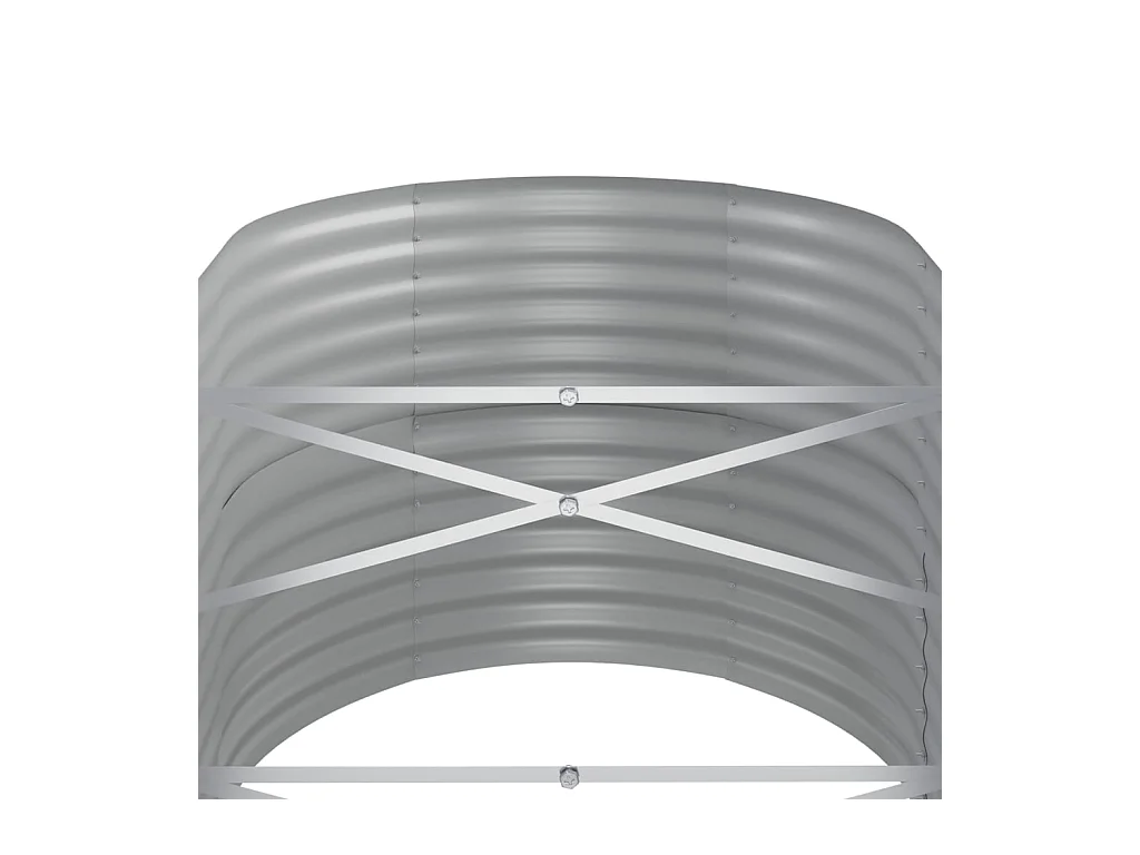 Bancal de jardín elevado de acero con recubrimiento en polvo, 440 x 80 x 68 cm, color gris