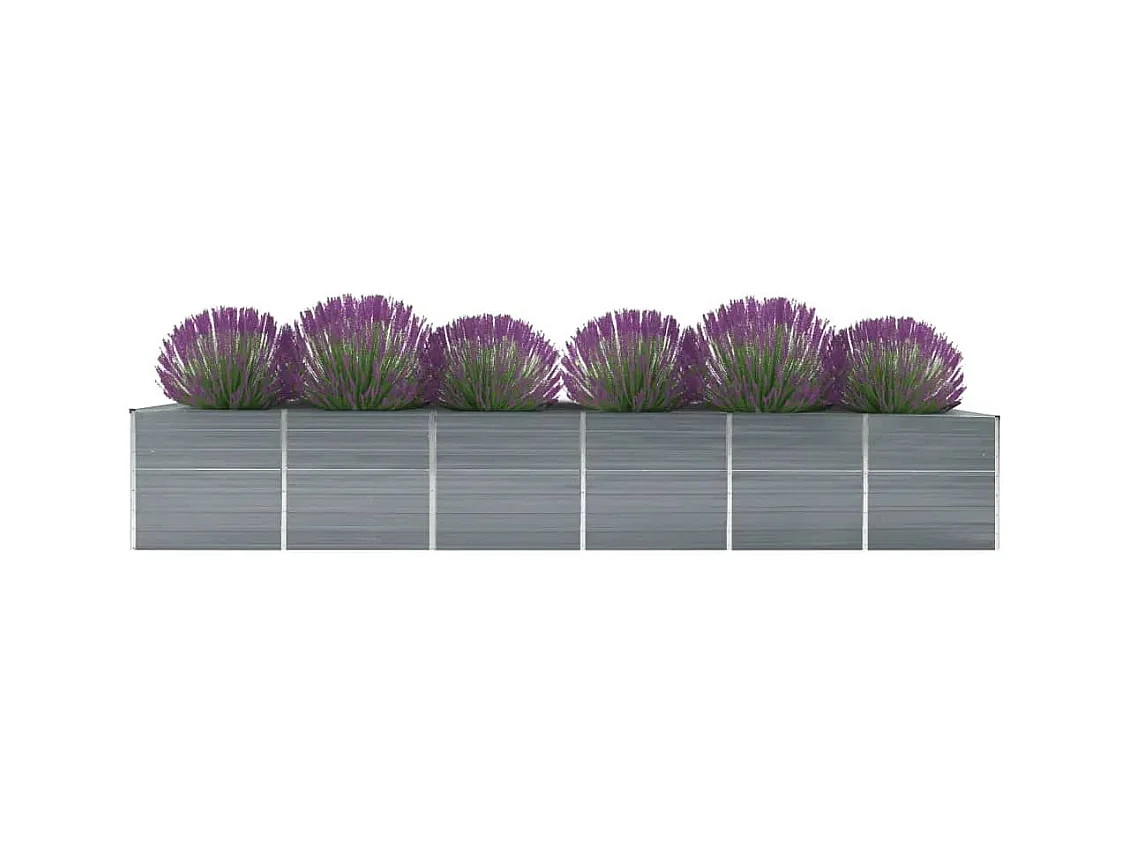 Lit surélevé de jardin Acier galvanisé 480x80x77 cm Gris