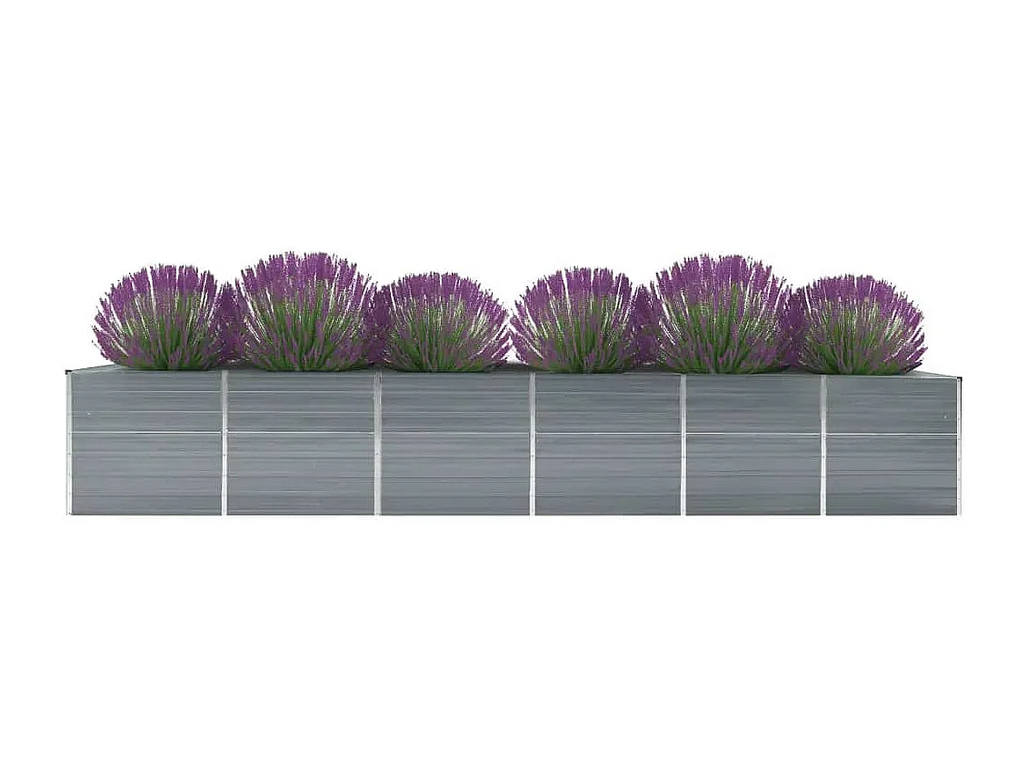 Letto da giardino rialzato in acciaio zincato 480x80x77 cm Grigio