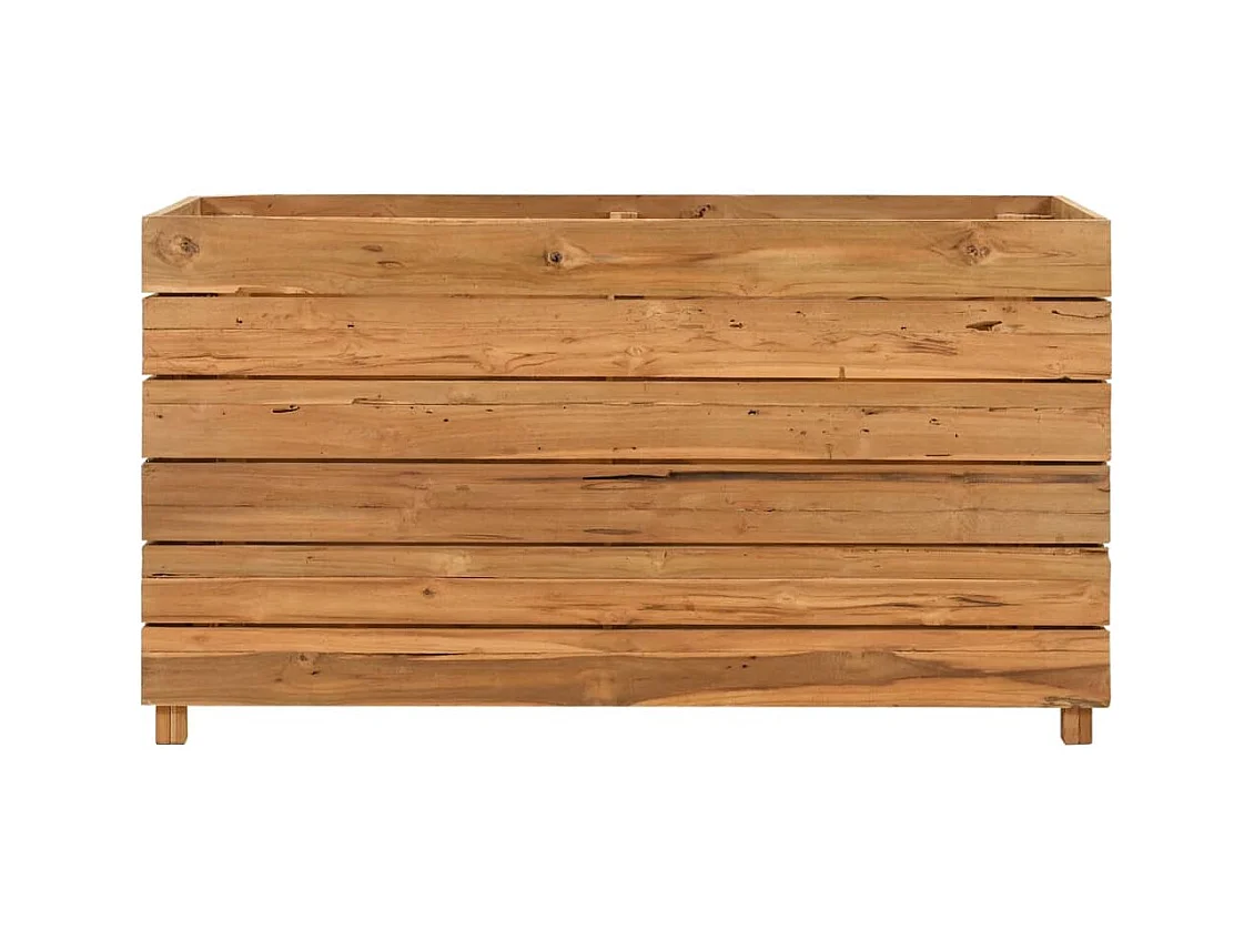 Lit surélevé 100x40x55 cm bois de teck recyclé et acier