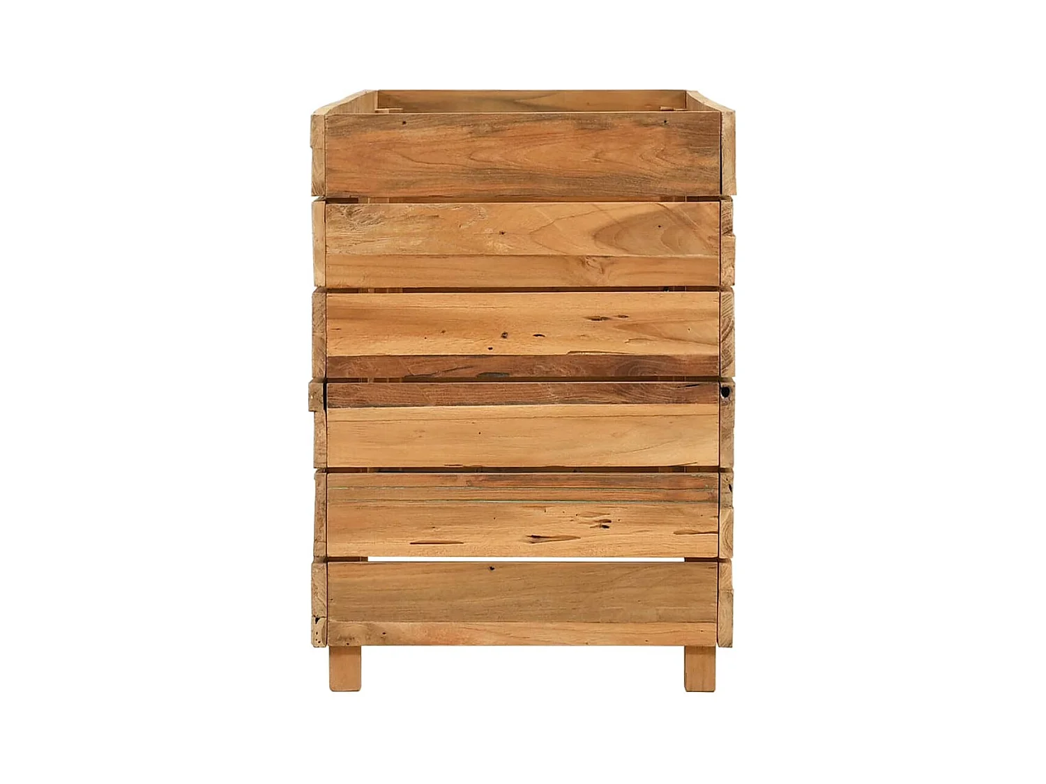 Lit surélevé 100x40x55 cm bois de teck recyclé et acier