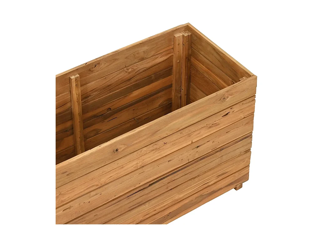 Lit surélevé 100x40x55 cm bois de teck recyclé et acier