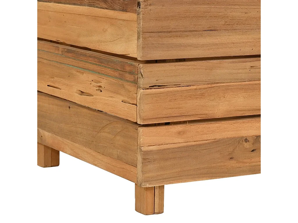 Lit surélevé 100x40x55 cm bois de teck recyclé et acier