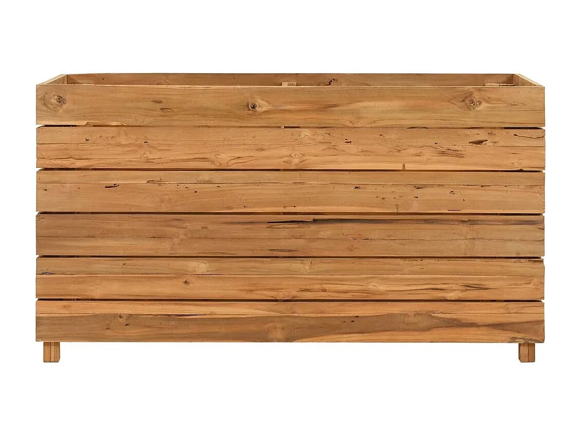 Lit surélevé 100x40x55 cm bois de teck recyclé et acier