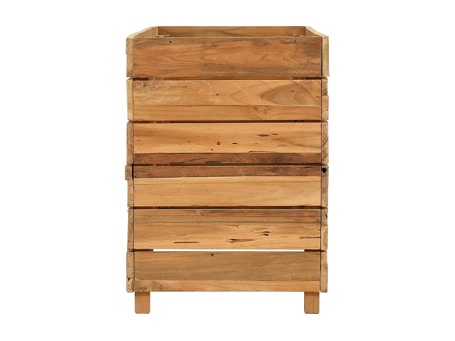 Lit surélevé 100x40x55 cm bois de teck recyclé et acier