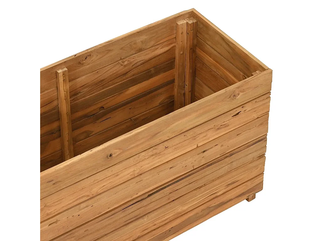 Lit surélevé 100x40x55 cm bois de teck recyclé et acier