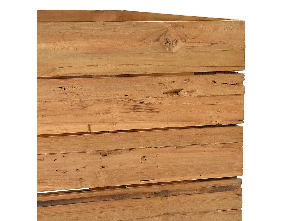 Lit surélevé 100x40x55 cm bois de teck recyclé et acier