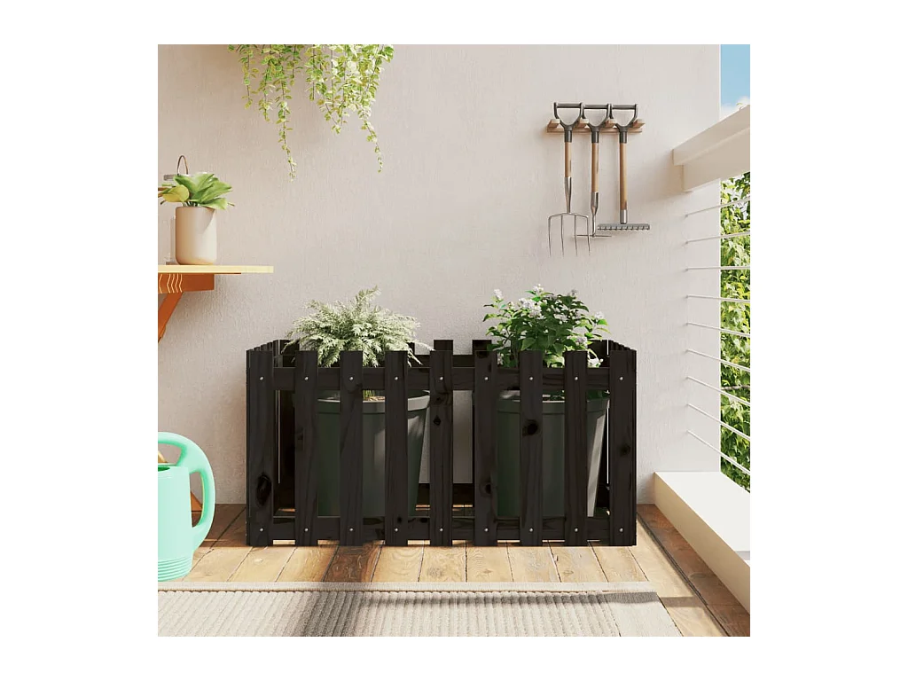 Lit surélevé de jardin design de clôture 100x50x50cm pin massif