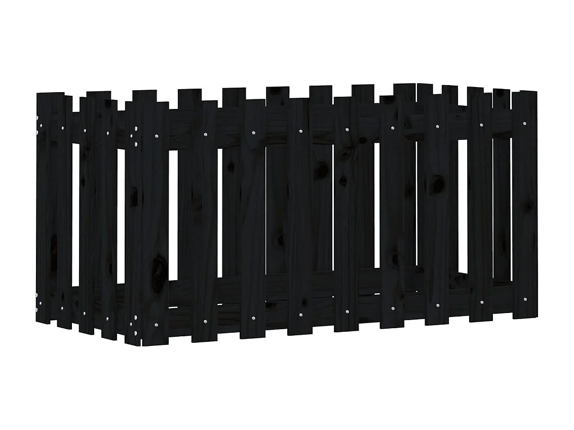 Lit surélevé de jardin design de clôture 100x50x50cm pin massif