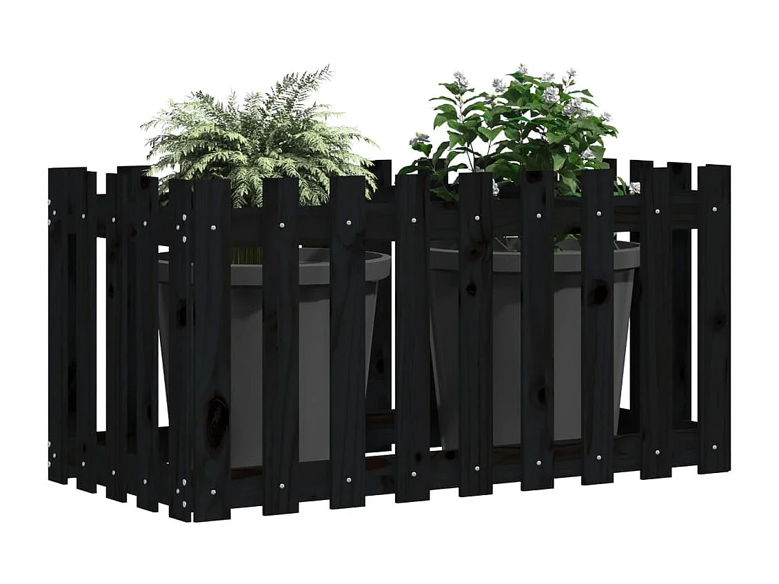 Lit surélevé de jardin design de clôture 100x50x50cm pin massif