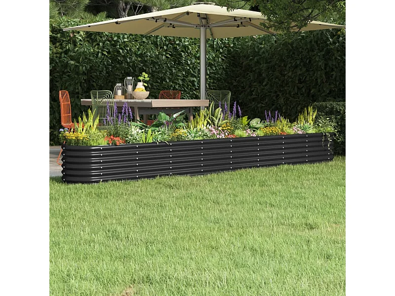Letto da giardino rialzato in acciaio verniciato a polvere antracite