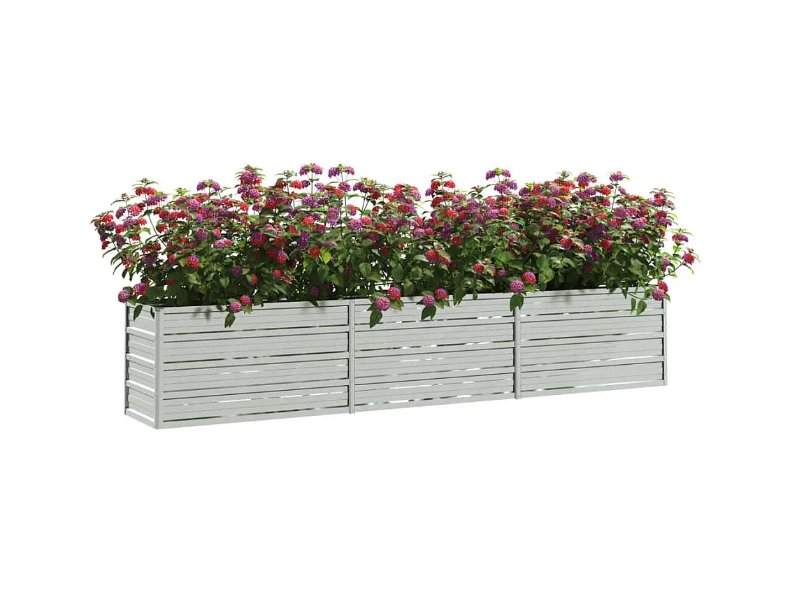 Verhoogd tuinbed 240x40x45 cm Gegalvaniseerd staal Zilver