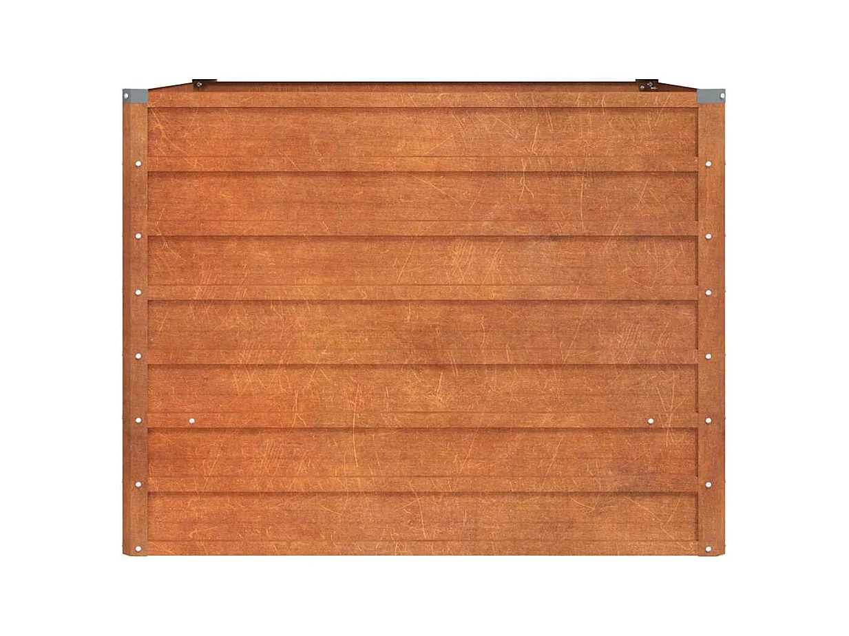 Lit surélevé de jardin rouillé 100x100x77 cm acier corten