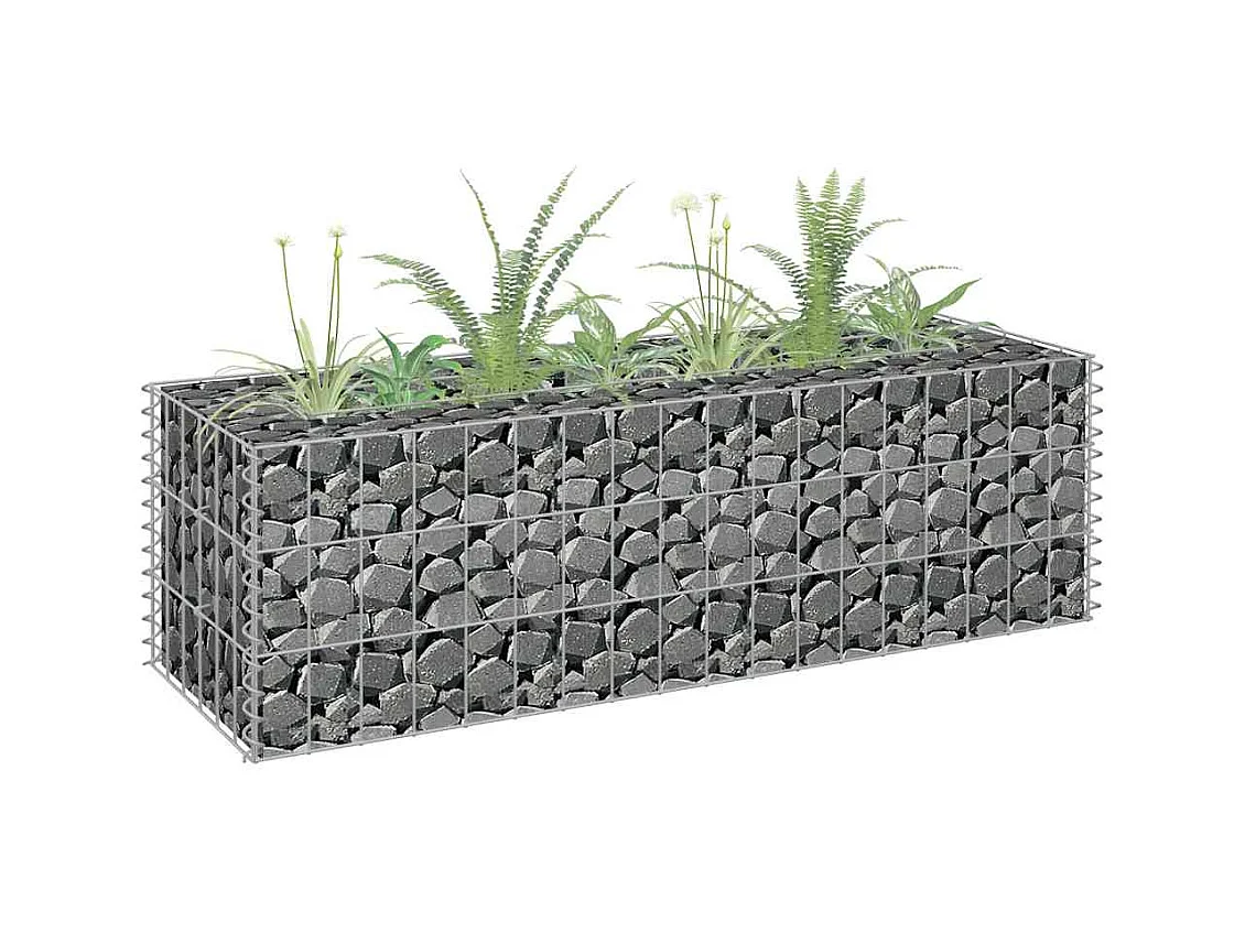 Lit surélevé à gabion Acier galvanisé 90x30x30 cm
