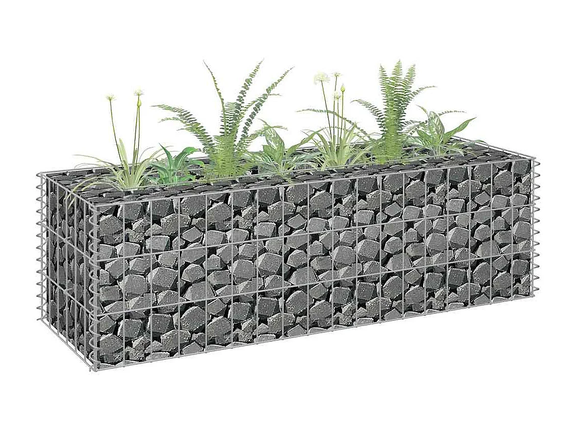 Lit surélevé à gabion Acier galvanisé 90x30x30 cm
