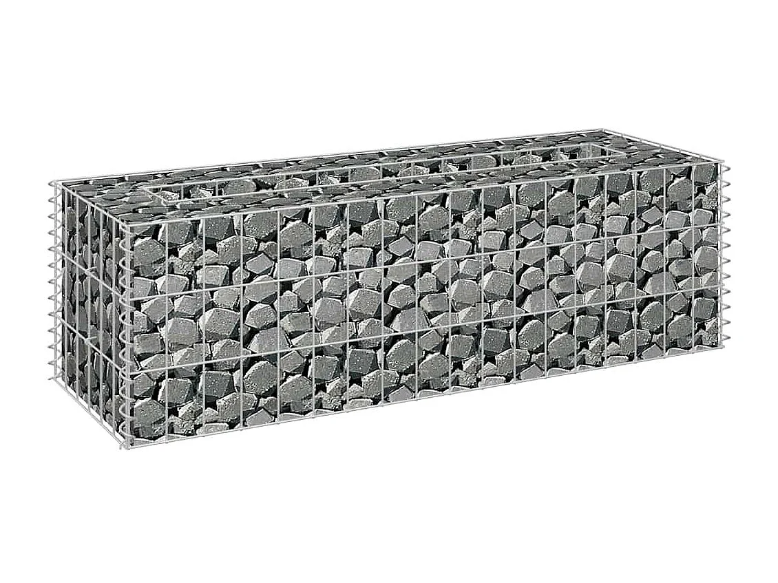 Lit surélevé à gabion Acier galvanisé 90x30x30 cm