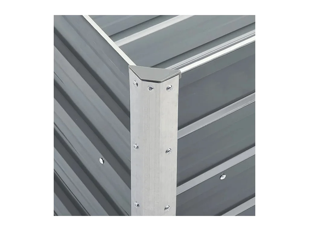 Lit surélevé de jardin Acier galvanisé 240x40x77 cm Gris