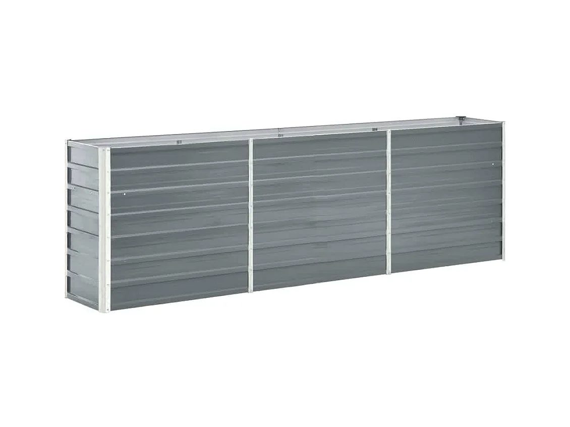 Lit surélevé de jardin Acier galvanisé 240x40x77 cm Gris