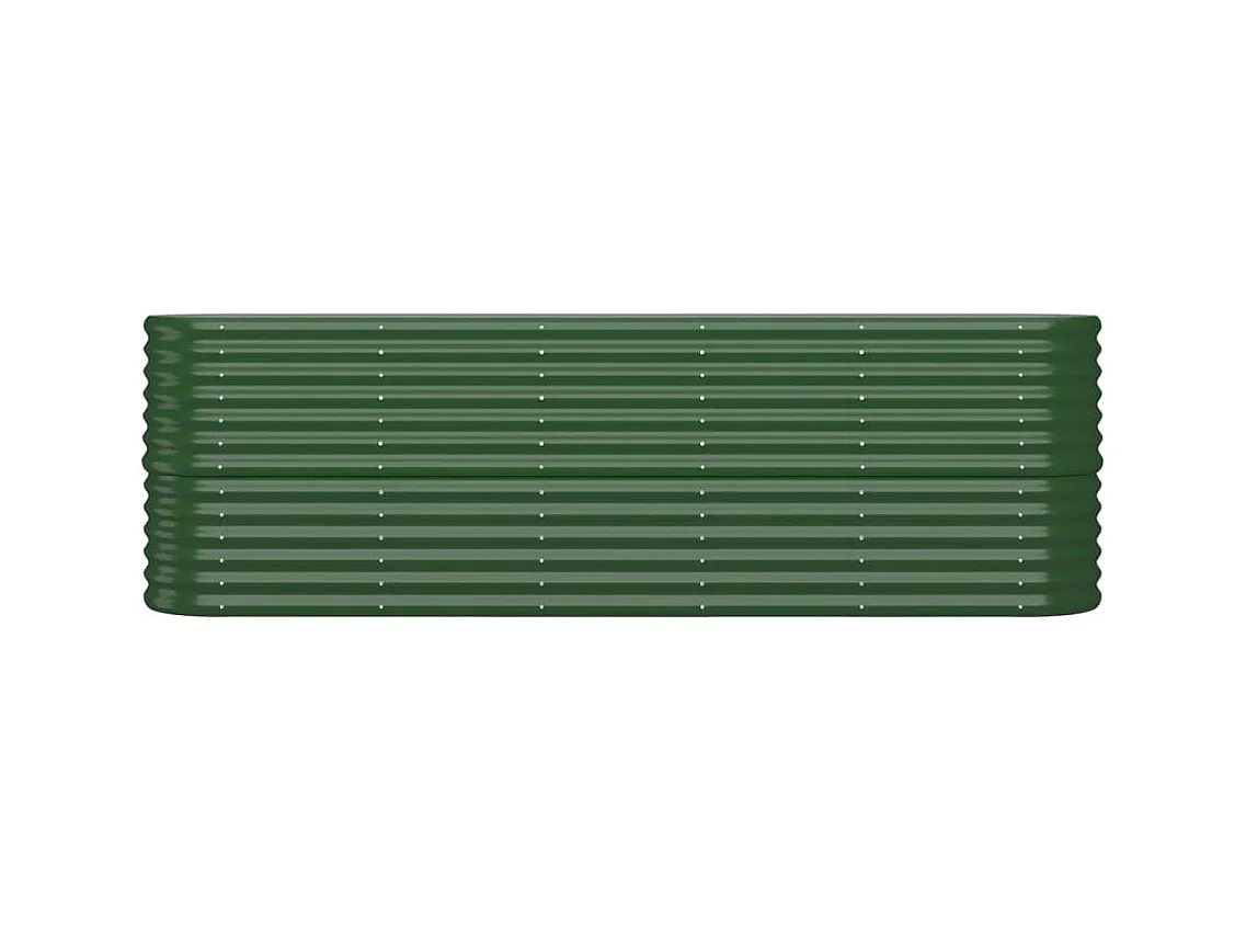 Lit surélevé de jardin Acier enduit de poudre 224x40x68 cm Vert