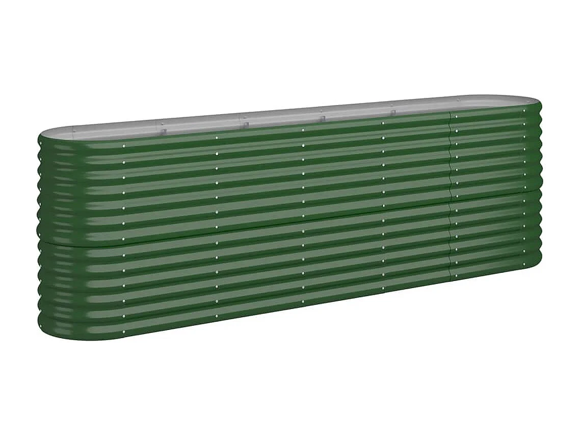 Verhoogd tuinbed gepoedercoat staal 224x40x68 cm groen
