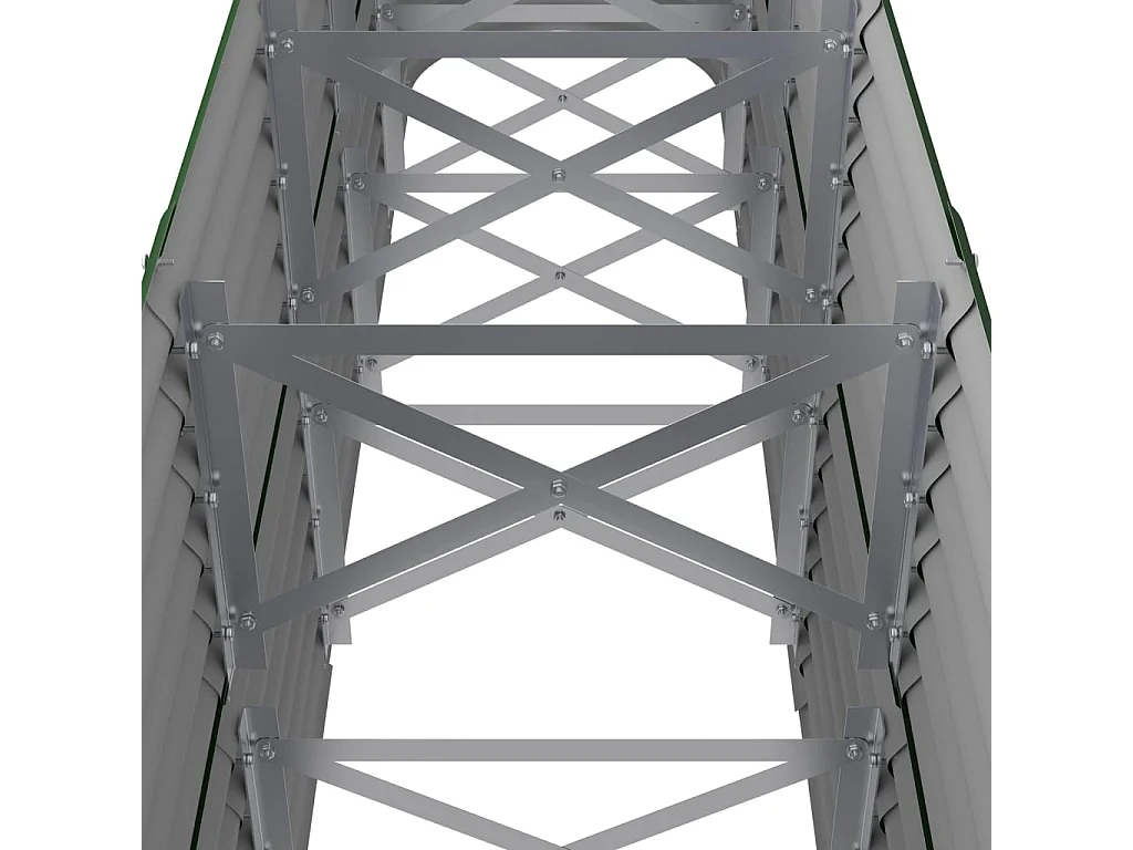 Verhoogd tuinbed gepoedercoat staal 224x40x68 cm groen