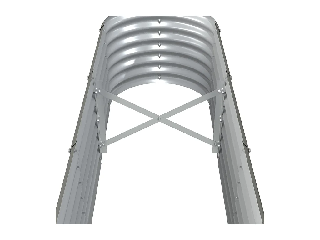Verhoogd tuinbed gepoedercoat staal 332x40x36 cm grijs