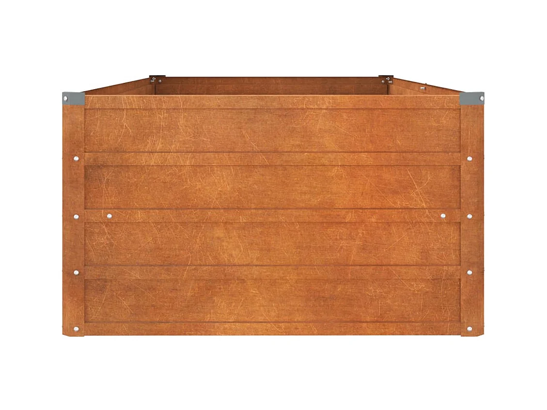 Lit surélevé de jardin rouillé 160x80x45 cm acier corten