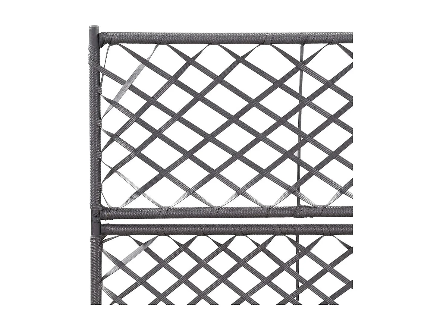 Traliccio per aiuola rialzata 2 vasi 58x30x107 cm Resina intrecciata marrone