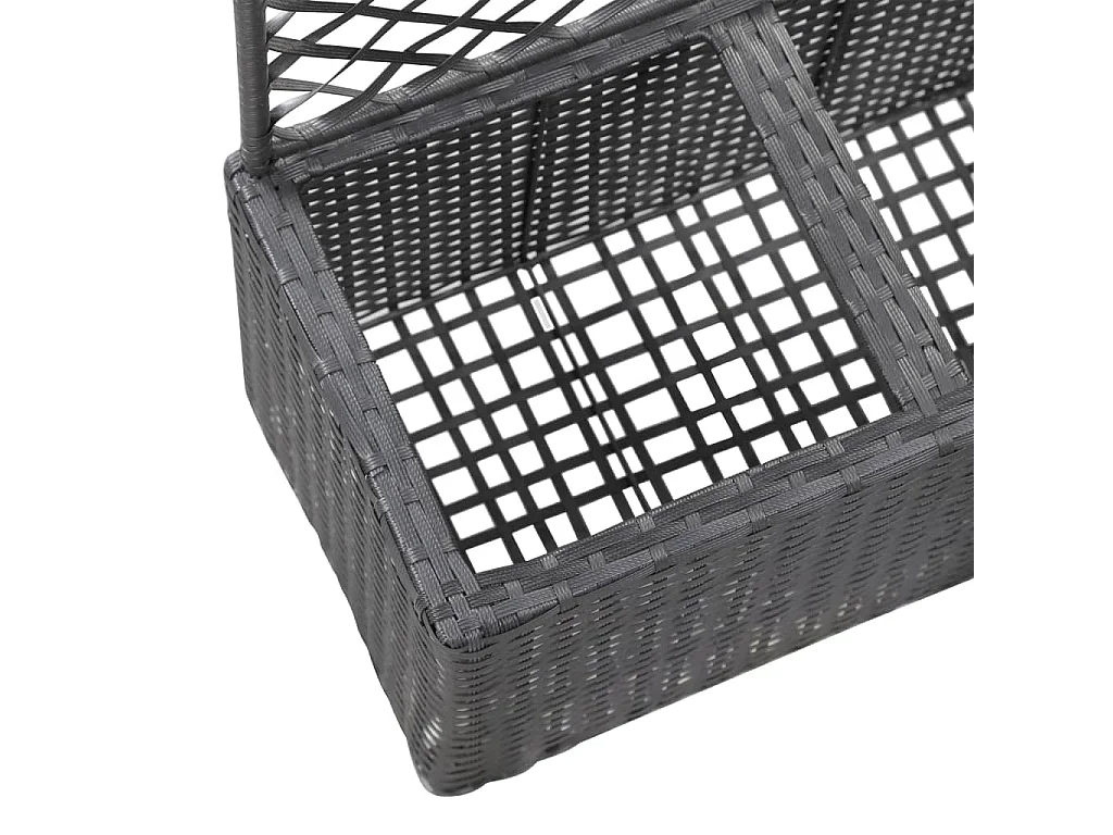 Traliccio per aiuola rialzata 2 vasi 58x30x107 cm Resina intrecciata marrone