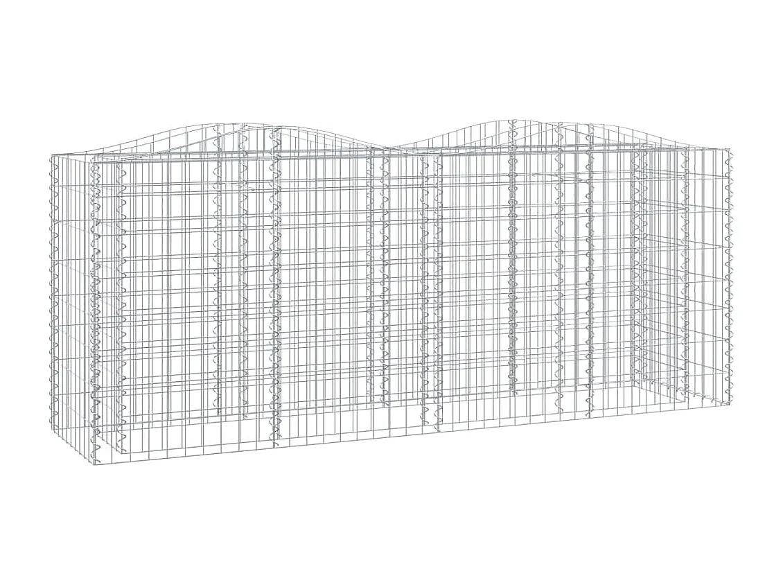 Lit surélevé à gabions arqué 200x50x100 cm Fer galvanisé