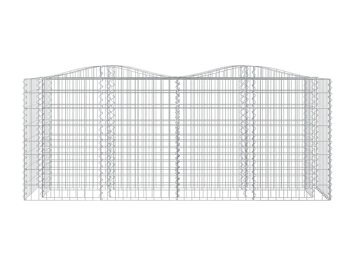 Lit surélevé à gabions arqué 200x50x100 cm Fer galvanisé