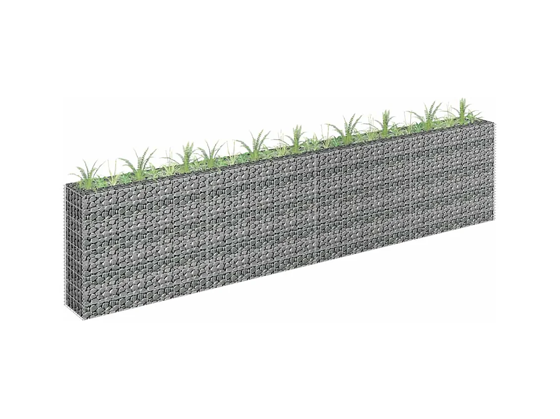 Lit surélevé à gabion Acier galvanisé 360x30x90 cm