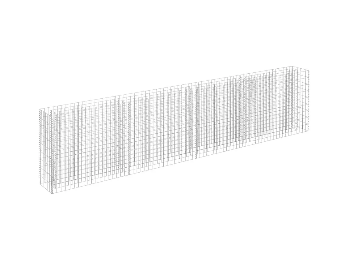 Lit surélevé à gabion Acier galvanisé 360x30x90 cm