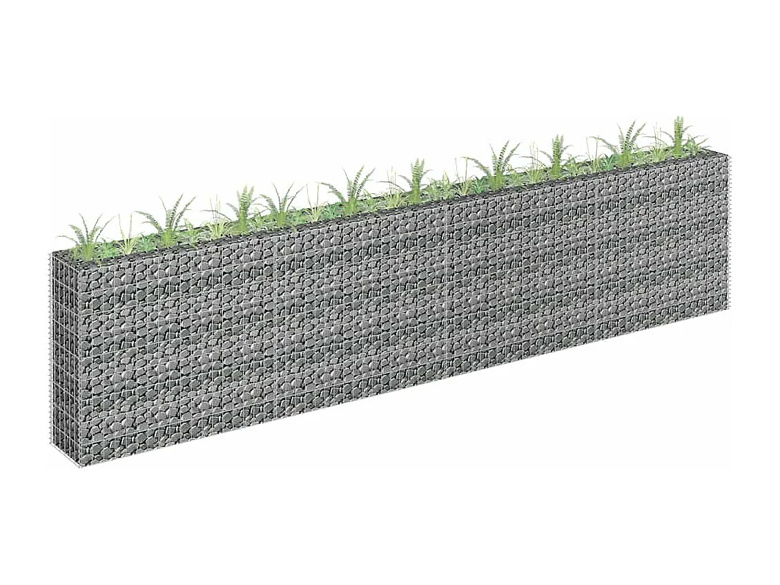 Lit surélevé à gabion Acier galvanisé 360x30x90 cm