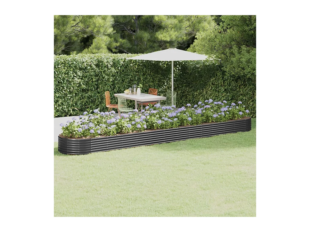 Lit surélevé de jardin Acier enduit de poudre Anthracite