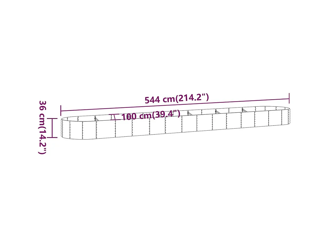 Lit surélevé de jardin Acier enduit de poudre Anthracite