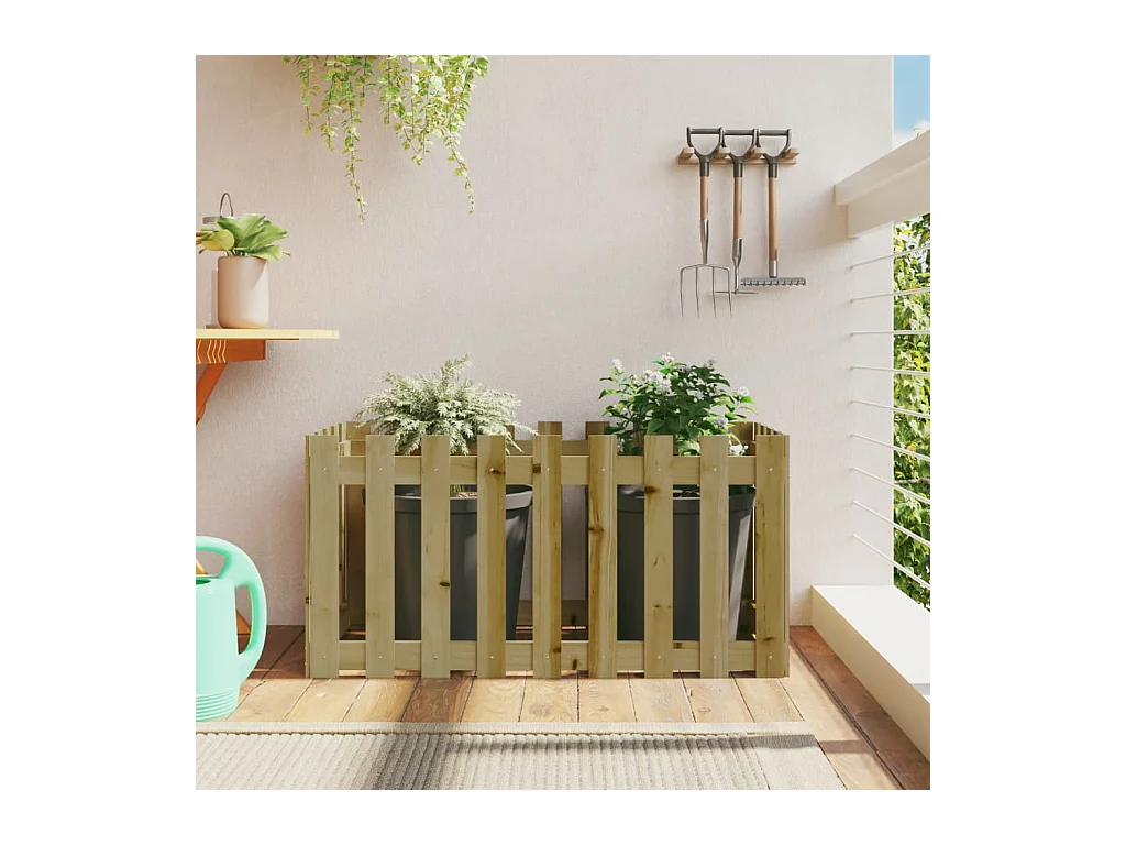 Lit surélevé de jardin design de clôture bois de pin imprégné